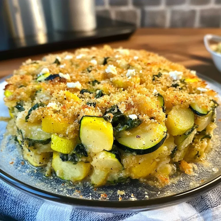 Baked Zucchini, Spinach, and Feta Casserole