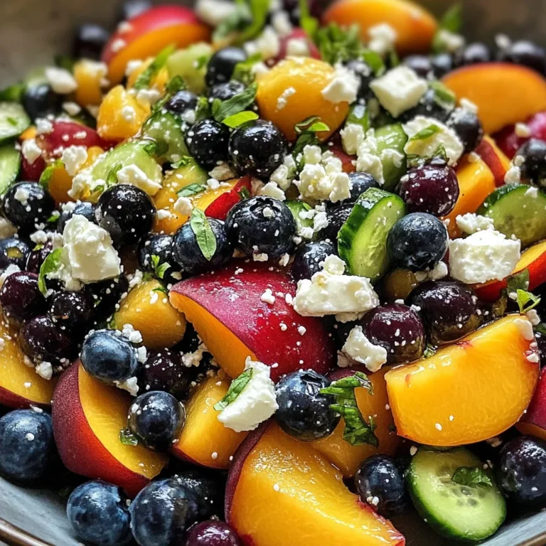 Blueberry Peach Feta Salad