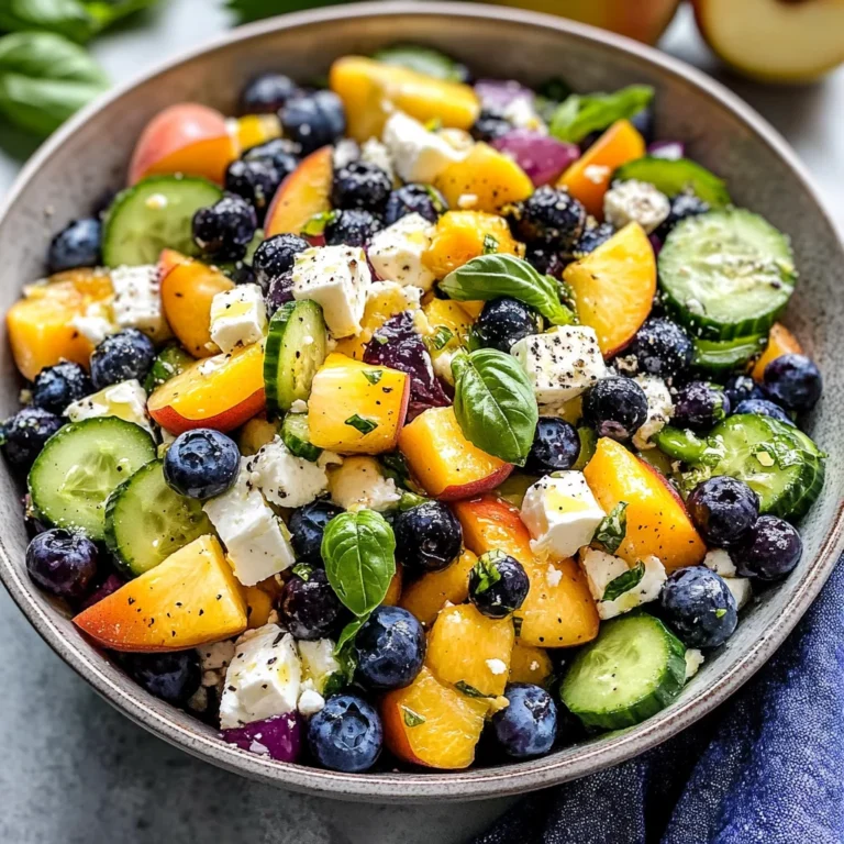 Blueberry Peach Feta Salad