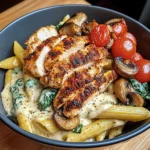 Cajun Chicken Pasta Bowl With Creamy Spinach Sauce