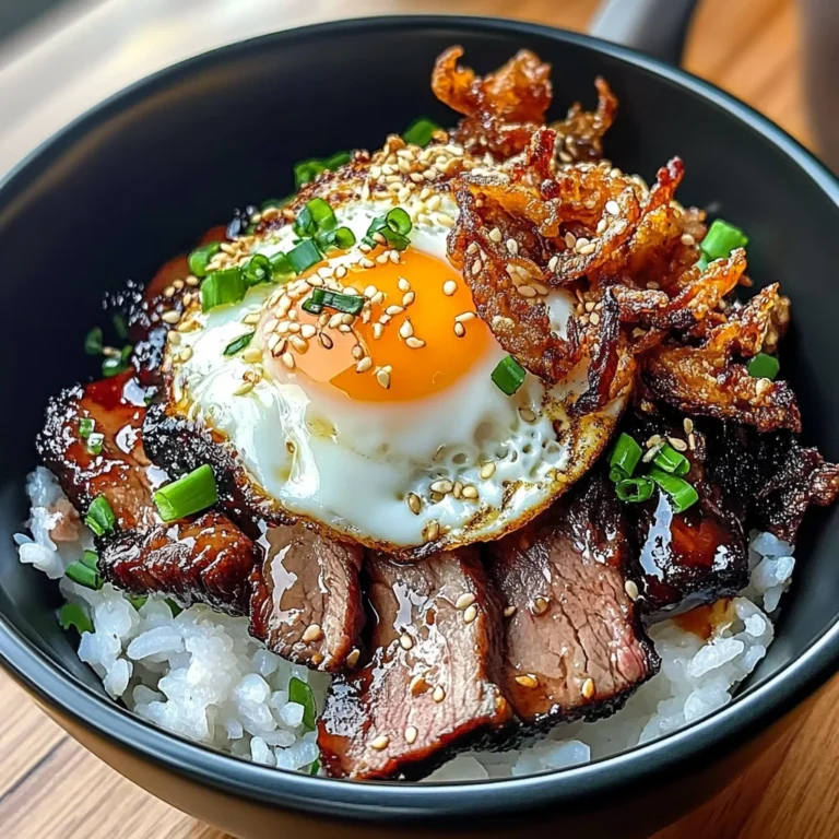 Char Siu Beef Bowl With Crispy Fried Shallots & Sunny-side