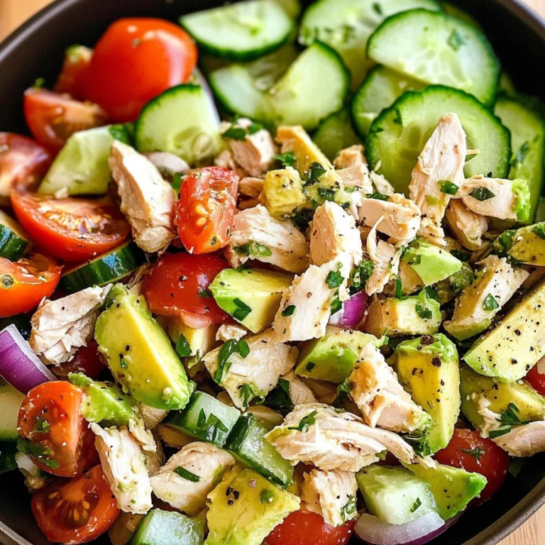 Chicken Cucumber Avocado Salad (NO COOK)
