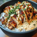 Chicken & Rice Bowls With Creamy Garlic Sauce