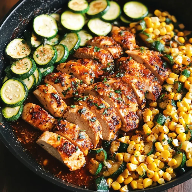 Garlic Butter Chicken with Zucchini and Corn - One-Pan, 30-Minute Meal