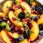 Honey Lime Basil Peach Fruit Salad