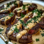 Juicy Steak With Creamy Garlic Sauce