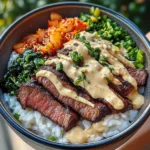 Korean Bbq Steak Bowls With Creamy Sauce