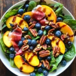 Peach Blueberry Spinach Salad