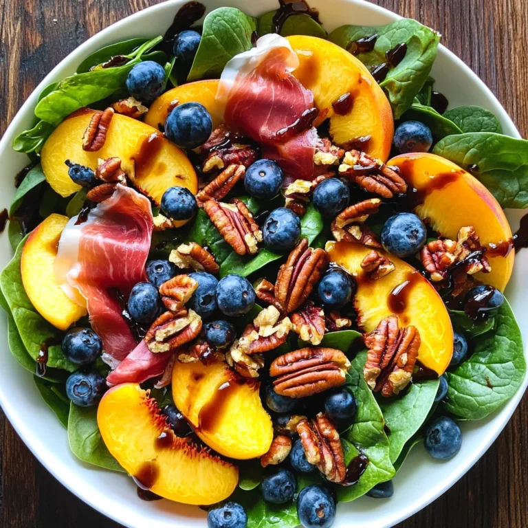 Peach Blueberry Spinach Salad