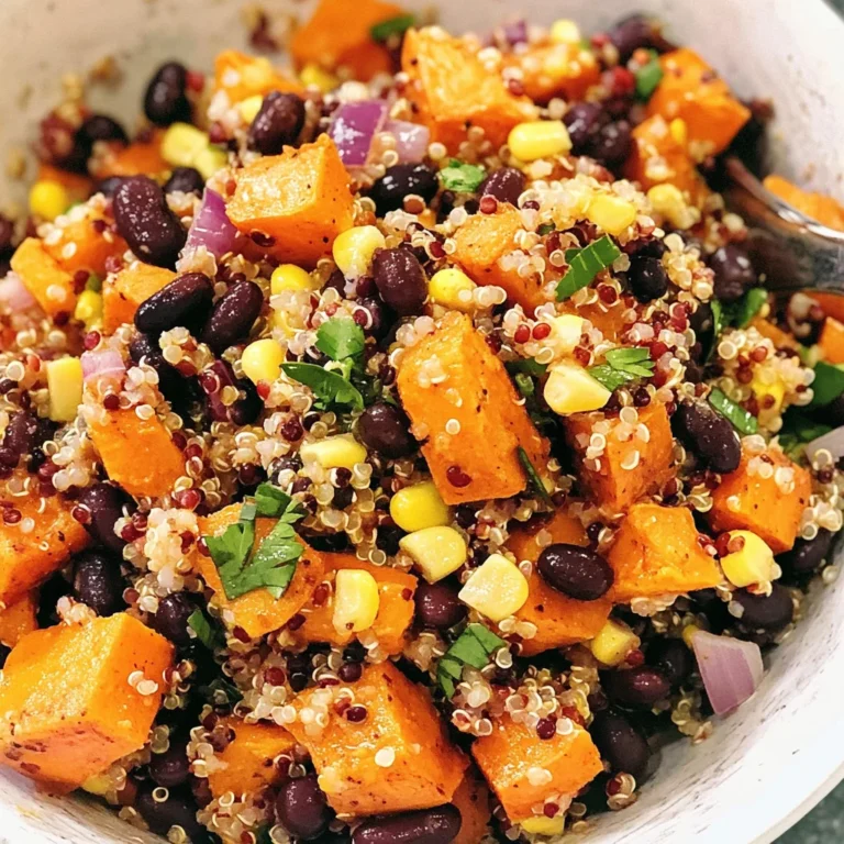 Roasted Sweet Potato Black Bean Quinoa Salad recipe