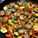 Sausage and Veggies Skillet - 30 Minute, One-Pan Meal