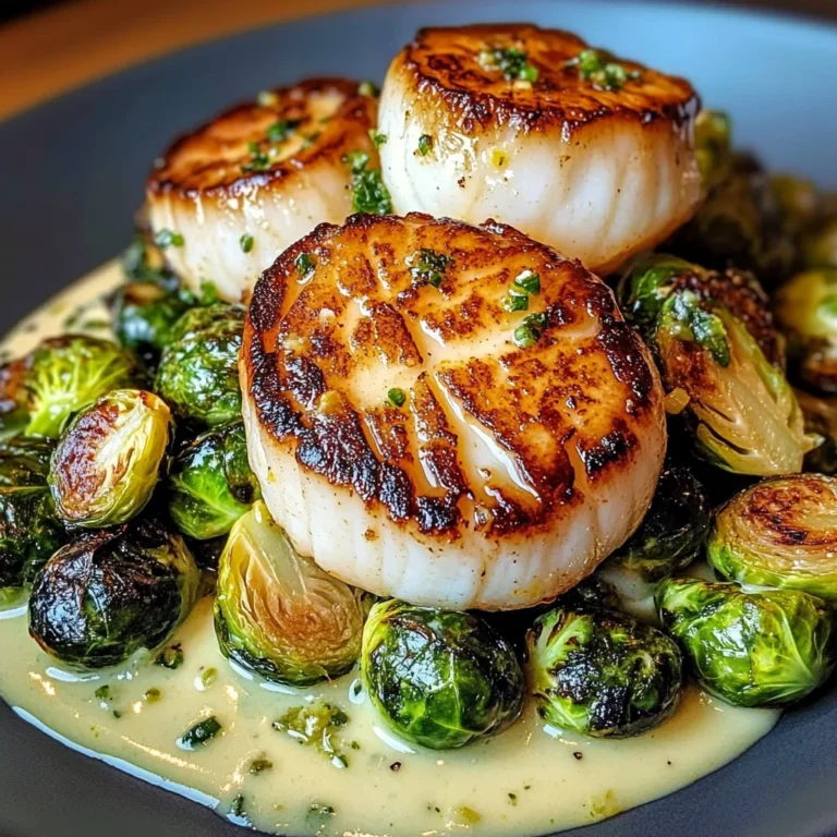 Seared Scallops And Roasted Brussels Sprouts