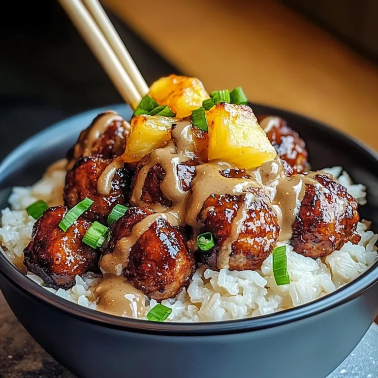 Sweet And Spicy Hawaiian Meatball Bowls