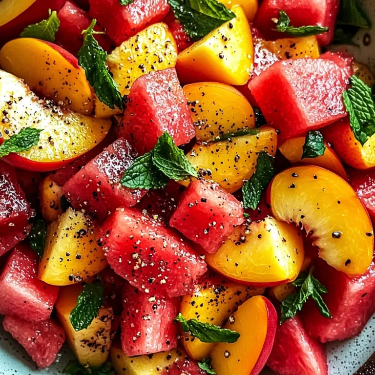 Easy Summer Peach Watermelon Salad