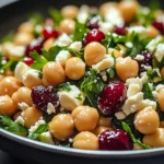 Feta & Cranberry Chickpeas with Lemon Vinaigrette