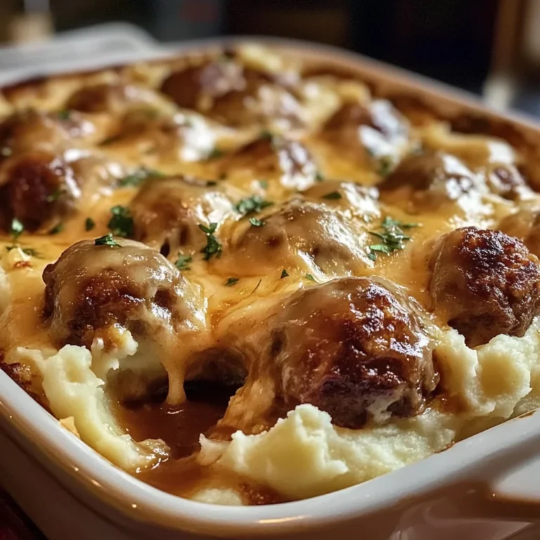 Meatball & Mashed Potato Bake