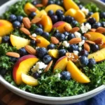 Summer Peach & Blueberry Kale Salad