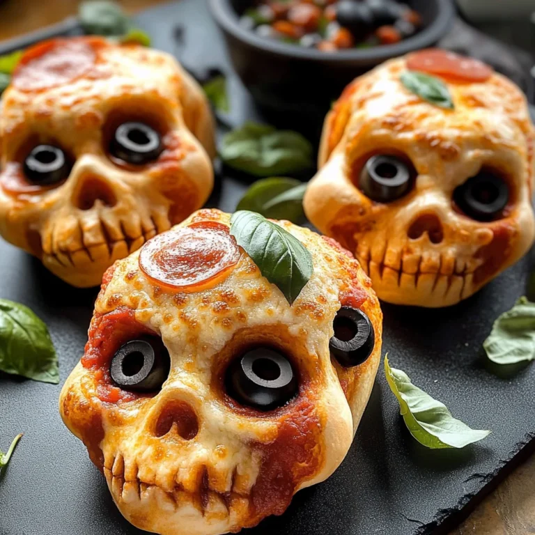 Cheesy Halloween Pizza Skulls