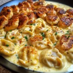 Creamy Cajun Chicken Tortellini in Garlic Cheese Sauce