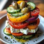 Greek Feta Salad Tower
