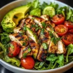 Grilled Chicken and Avocado Salad Bowl
