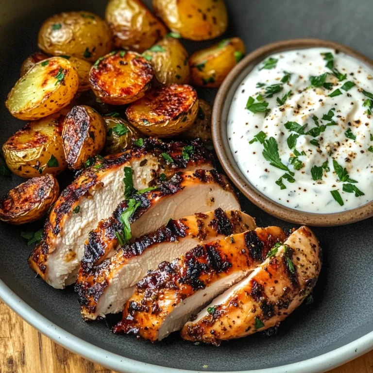 Herb-Marinated Chicken with Roasted Potatoes & Creamy Dip