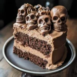 High Altitude Ginger Chocolate Skull Cake for Halloween