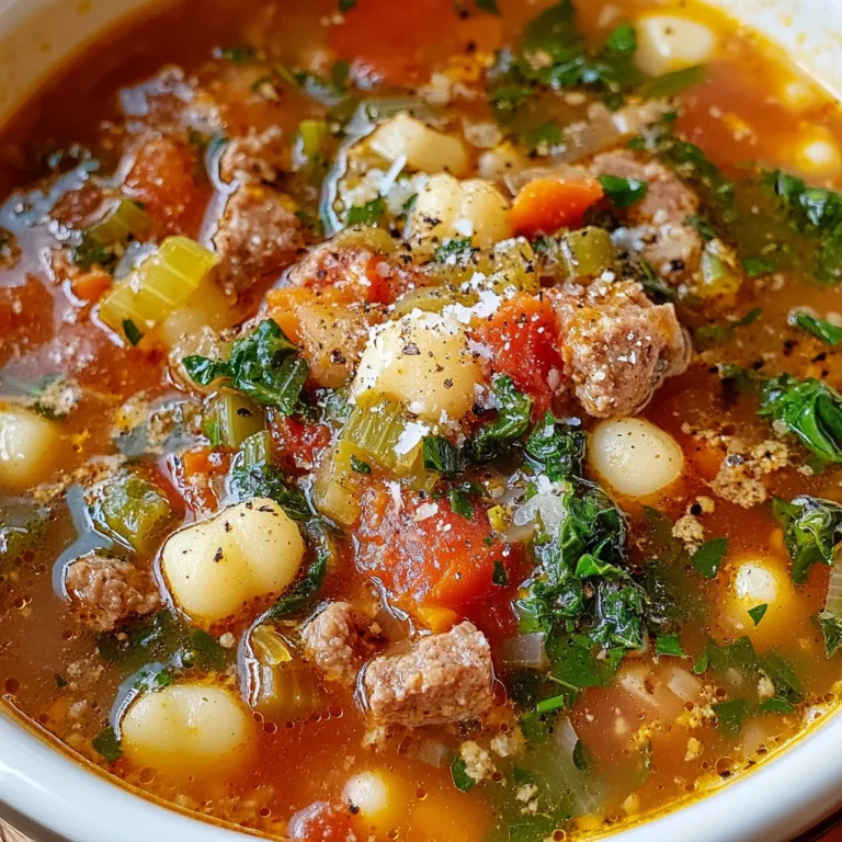 Italian Vegetable Soup with Spicy Sausage