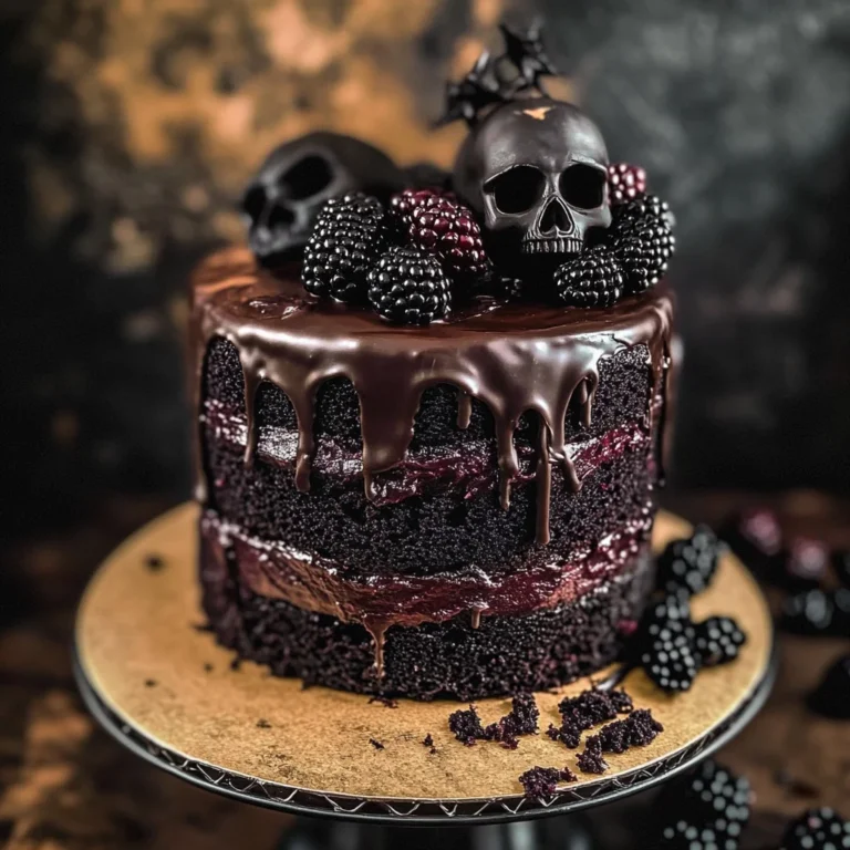 Spooky Black Velvet Halloween Cake
