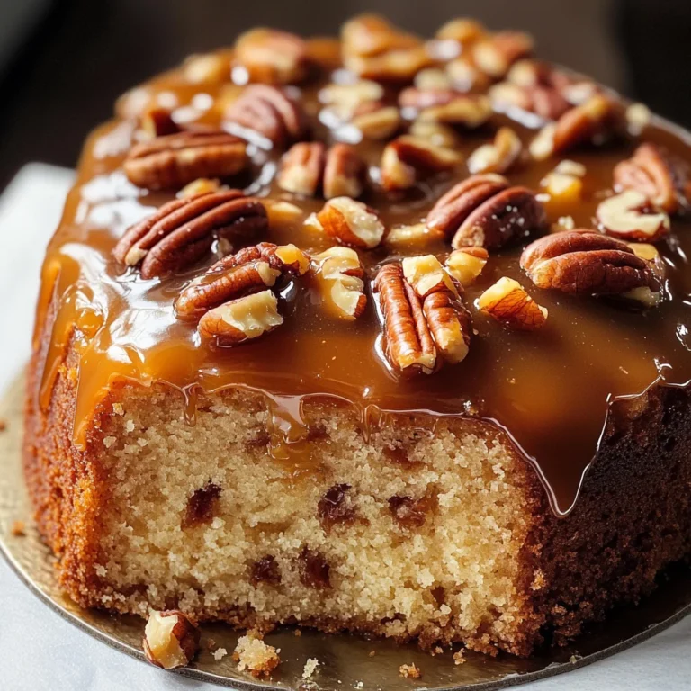 Upside-Down Caramel Pecan Cake