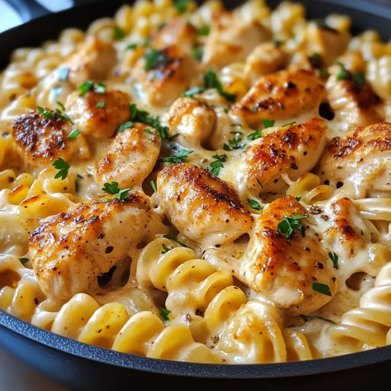 Cheesy Cajun Garlic Chicken Rotini Skillet Recipe