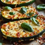 Cheesy Garlic Zucchini Steaks