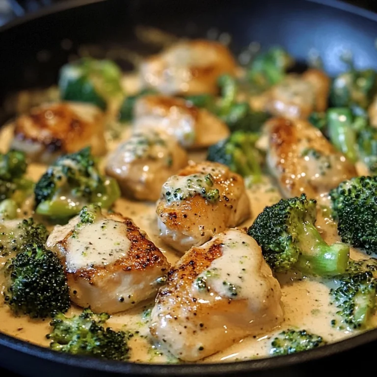 Creamy Garlic Chicken and Broccoli Skillet