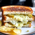 Crispy Dill Pickle Grilled Cheese Sandwich - theamazingfood