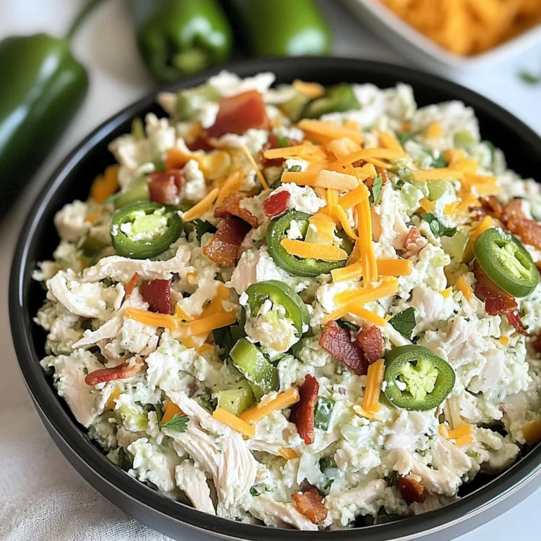 Keto Jalapeno Popper Cottage Cheese Chicken Salad