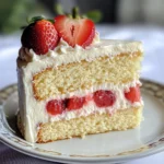 Moist Vanilla Cake with Strawberry Filling
