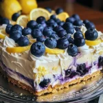 No-Bake Lemon dazzling Blueberry cream Cake