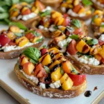 Quick Peach Bruschetta with Whipped Ricotta