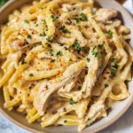 The Best Crockpot Garlic Parmesan Chicken Pasta Recipe