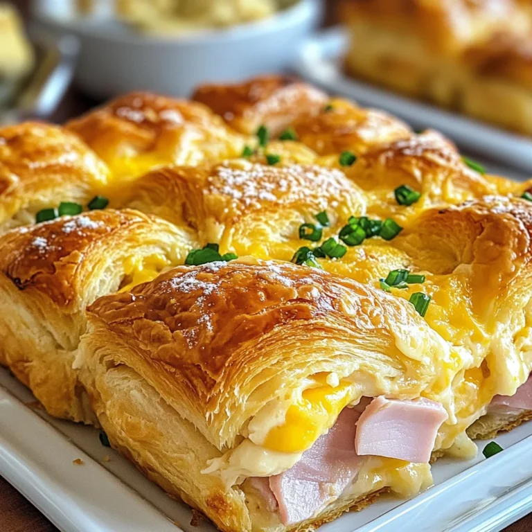 chicken ham and Cheese Croissant Breakfast Casserole